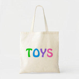 TOYS in Colourful Lettering on Tote Bag