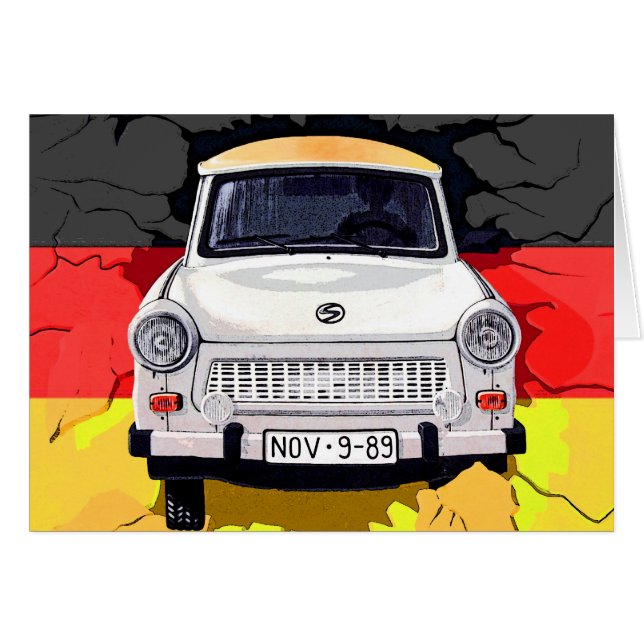 Trabant Car and German Flag, Berlin Wall (Front Horizontal)