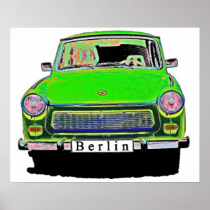 Trabant Car in Green, Berlin Poster