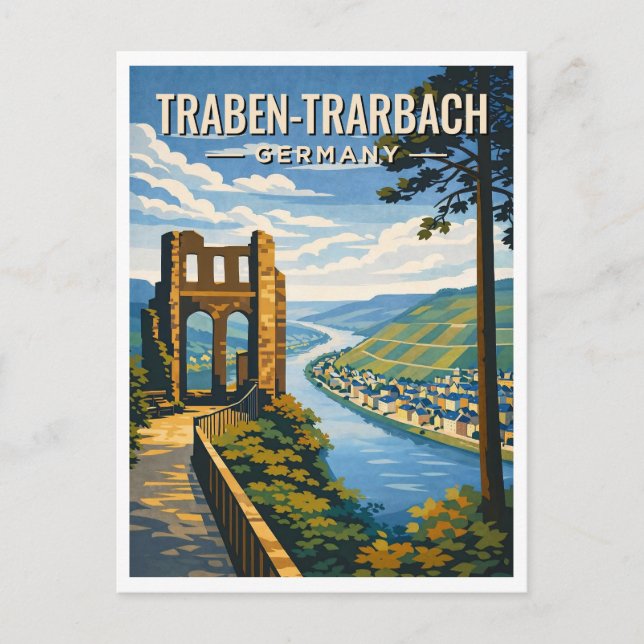Traben-Trarbach Germany Vintage Travel Postcard (Front)
