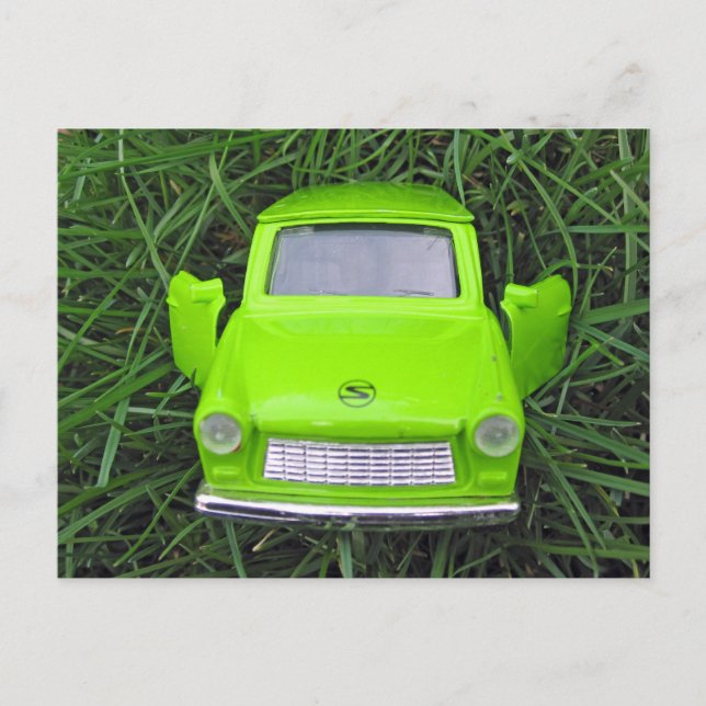 Trabi on Grass Postcard (Front)