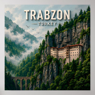Trabzon Turkey Black Sea Scenic Mountain Destinati Poster