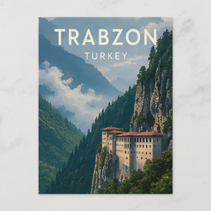 🌲 Trabzon Turkey Mountain Monastery Valley Views Postcard
