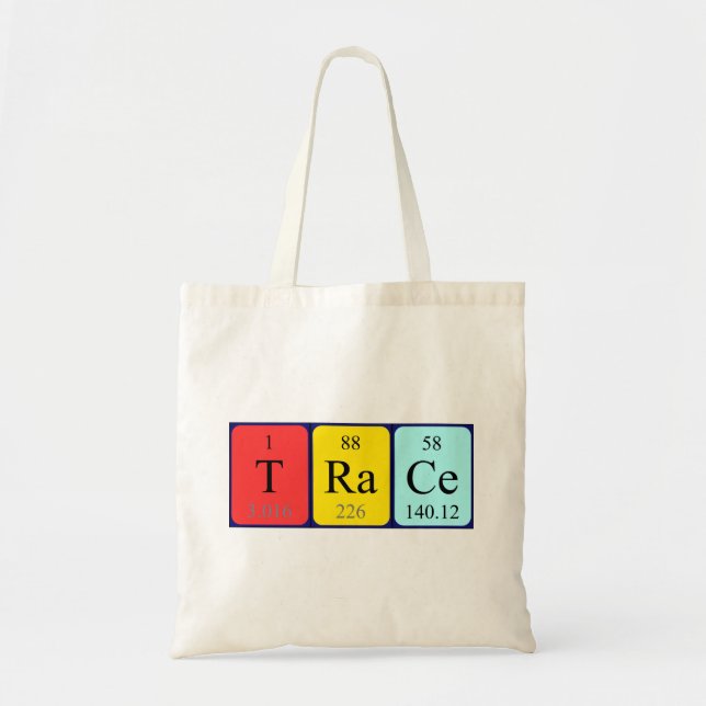 Trace periodic table name tote bag (Front)