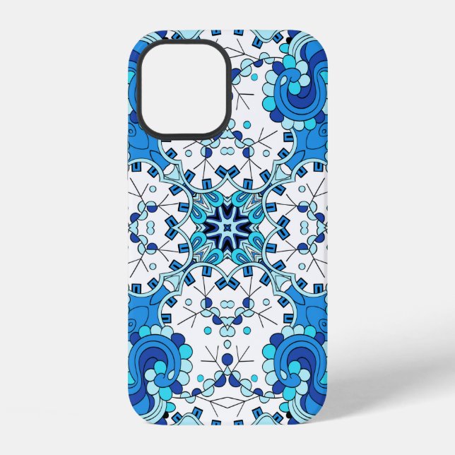 Tracery seamless calming pattern. Mehendi design.  iPhone Case (Back)