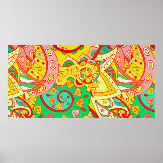 Tracery seamless pattern. Mehndi design. Ethnic co Poster