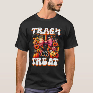 Trach Or Treat Respiratory Therapist Lung Hallowee T-Shirt