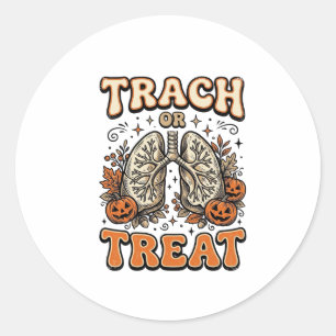 Tracheostomy Halloween Nurse Trick Or Treat Design Classic Round Sticker