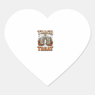 Tracheostomy Halloween Nurse Trick Or Treat Design Heart Sticker
