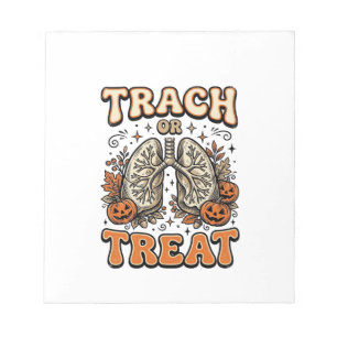 Tracheostomy Halloween Nurse Trick Or Treat Design Notepad