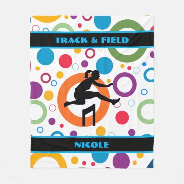 Track and Field Abstract Fleece Blanket (Front)