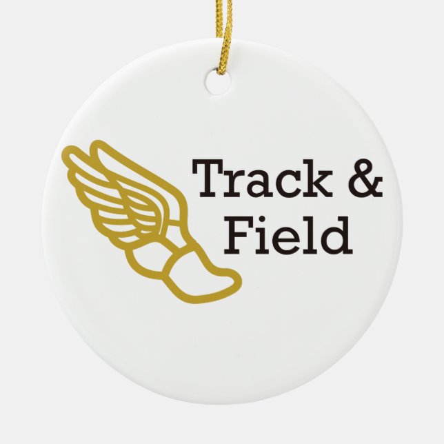 Track and Field Ceramic Ornament (Front)