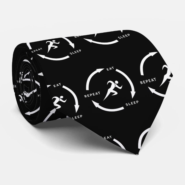 Track And Field Eat Sleep Repeat Sports Fan Saying Tie (Rolled)