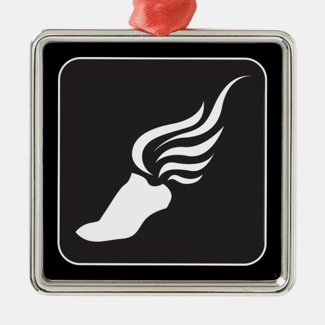 Track and Field Icon Metal Tree Decoration (Front)