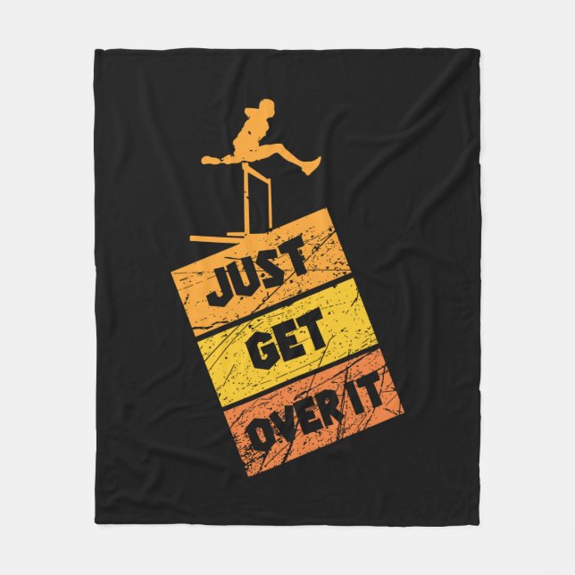 Track and Field - Just Get Over It Fleece Blanket (Front)