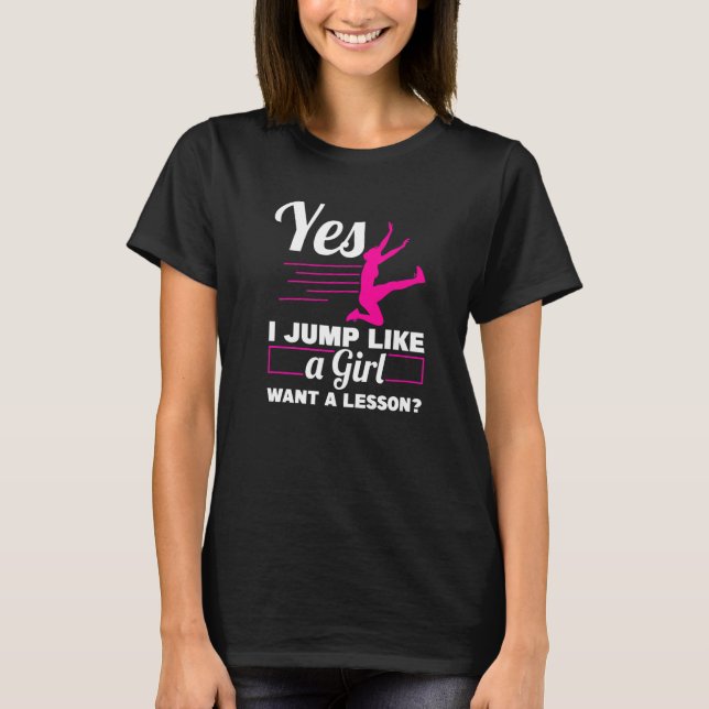 Track And Field Long Jump Like A Girl Women Triple T-Shirt (Front)