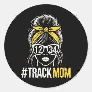 Track And Field Mum Athlete Runner Mothers Day 1 Classic Round Sticker