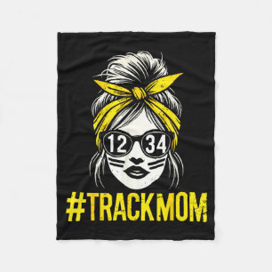 Track and field mum athlete runner mothers day fleece blanket