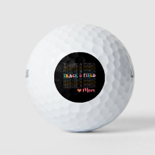 Track And Field Mum Groovy Running Mother’s Day Golf Balls