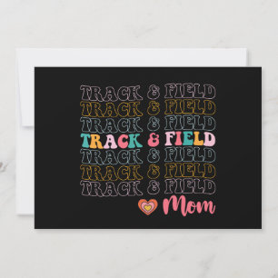 Track And Field Mum Groovy Running Mother’s Day Invitation
