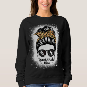Track And Field Mum Messy Bun Hair Runner Athlete Sweatshirt