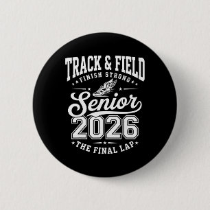 Track And Field Senior 2026 Graduation Cl Of 2026  6 Cm Round Badge