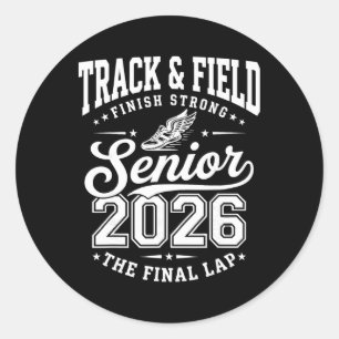 Track And Field Senior 2026 Graduation Cl Of 2026 Classic Round Sticker