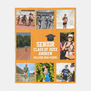 Track And Field Senior Night Graduation Graduation Fleece Blanket