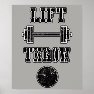 Track and Field Shot Put Throw Water Bottle Poster
