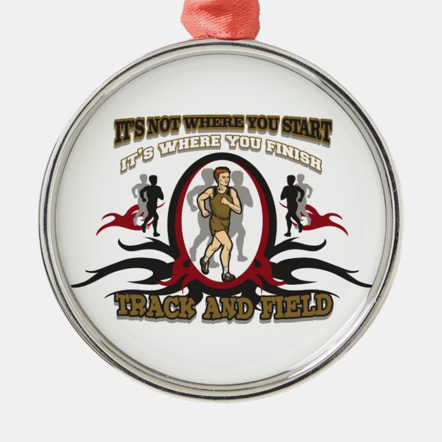 Track and Field Start Metal Ornament (Front)