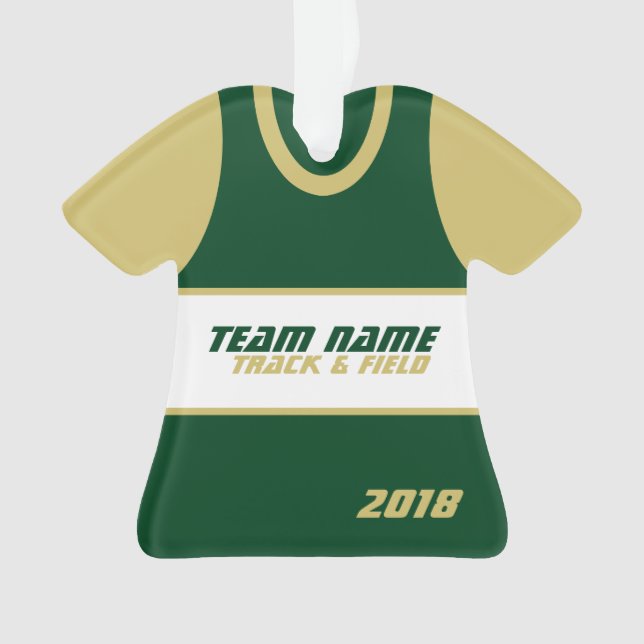 Track and Field Team Running Shirt Ornament (Front)