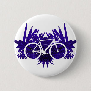 Track Bicycle on Violet 6 Cm Round Badge