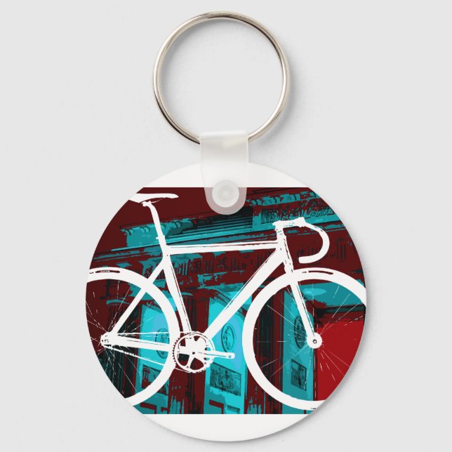 Track Bike Berlin - red blue Key Ring (Front)