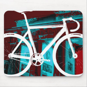 Track Bike Berlin - red blue Mouse Pad