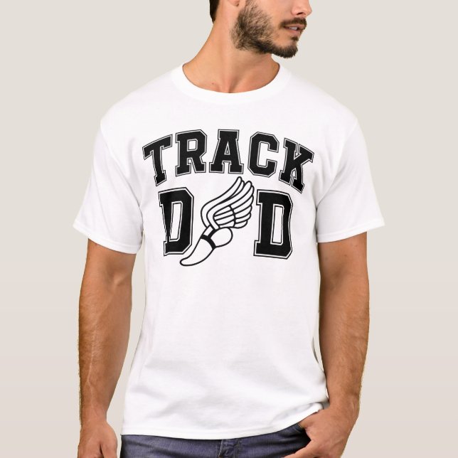 Track Dad Winged Running Shoe T-Shirt (Front)