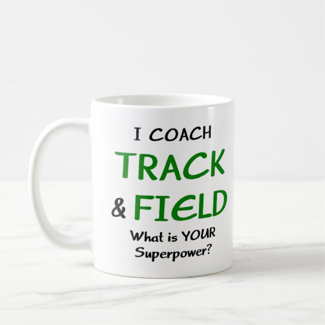 track & field coach coffee mug (Left)