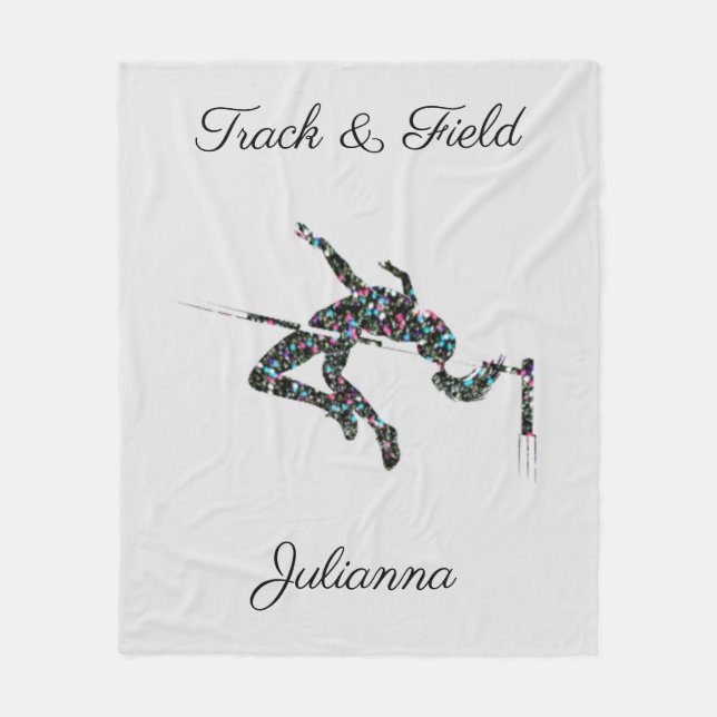 Track & Field High Bar Light Grey Fleece Blanket (Front)