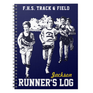 Track & Field Runner's Log Personalised Notebook
