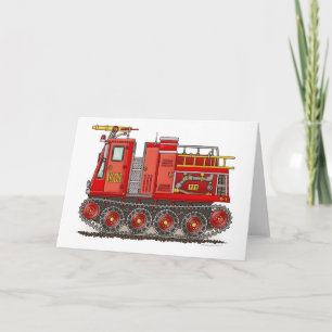 Track Fire Truck Greeting Card