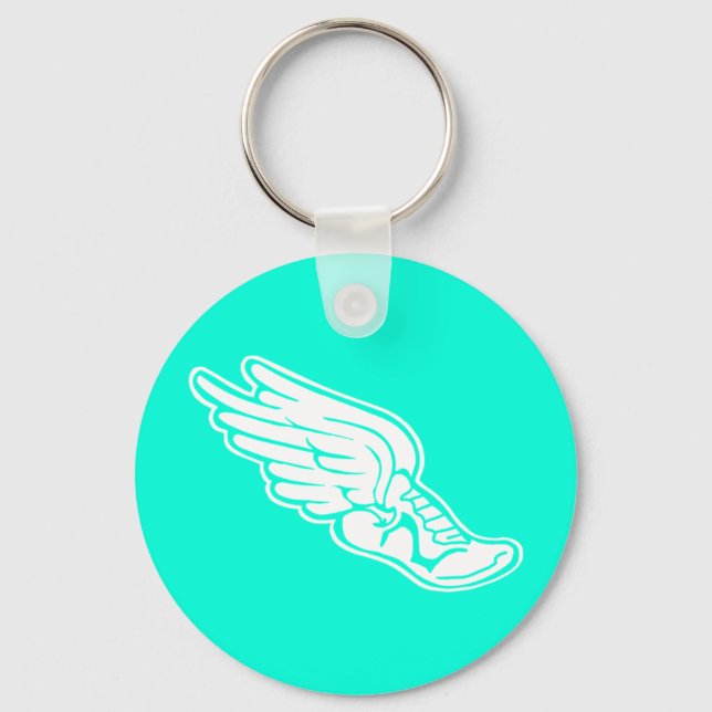 Track Logo Keychain Turquoise (Front)
