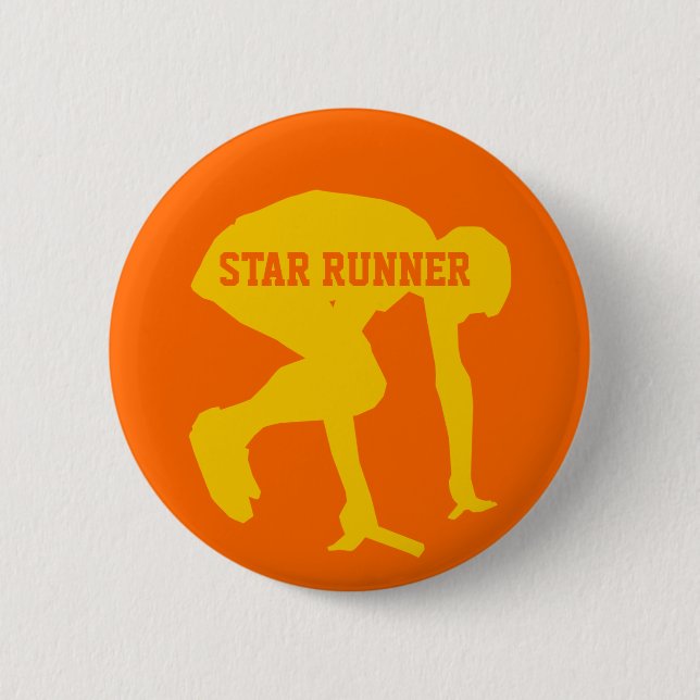 Track Runner (star runner) Customisable Button (Front)