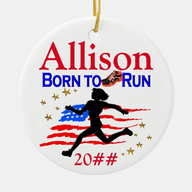 TRACK STAR PERSONALIZED CHRISTMAS ORNAMENT (Front)