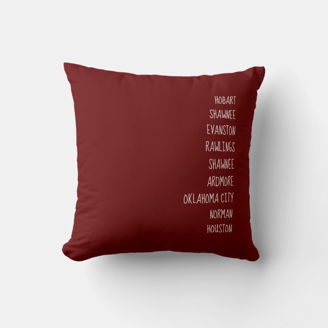 Track your life's journey! Personalised Throw Pill Cushion (Front)