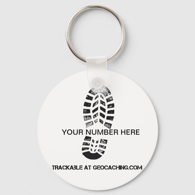 Trackable Boot Print Key Ring (Front)