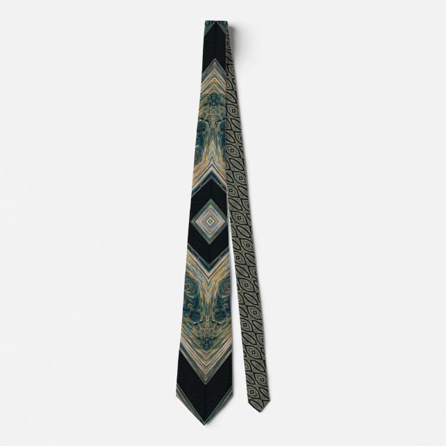 Tracked Masterpiece – Obsidian Chevron Tie (Front)