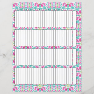Tracker Paper Sheet