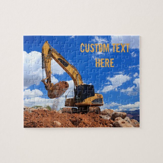 Trackhoe Excavator Jigsaw Puzzle (Horizontal)