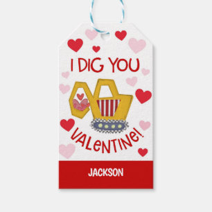 Trackhoe Valentine Favour Tag