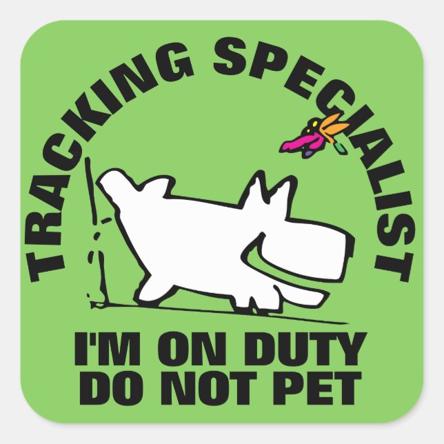 TrACKING SPECIALIST Square Sticker (Front)