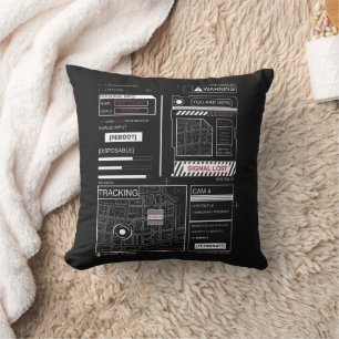 Tracking - Techno-Brutalist Streetwear Design Cushion